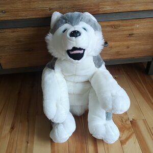 Vintage Large Husky Stuffed Animal Plush 24